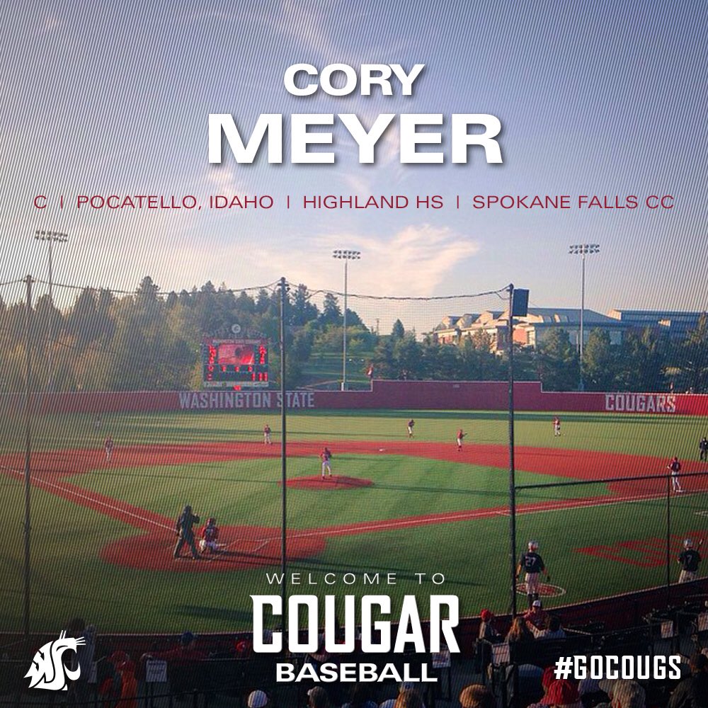 wsucougarbsb's tweet photo. Another NLI is in to start the weekend! Welcome catcher Cory Meyer to the Cougar family! #GoCougs @CoachLeesWSU https://t.co/Anp18fjYf5
