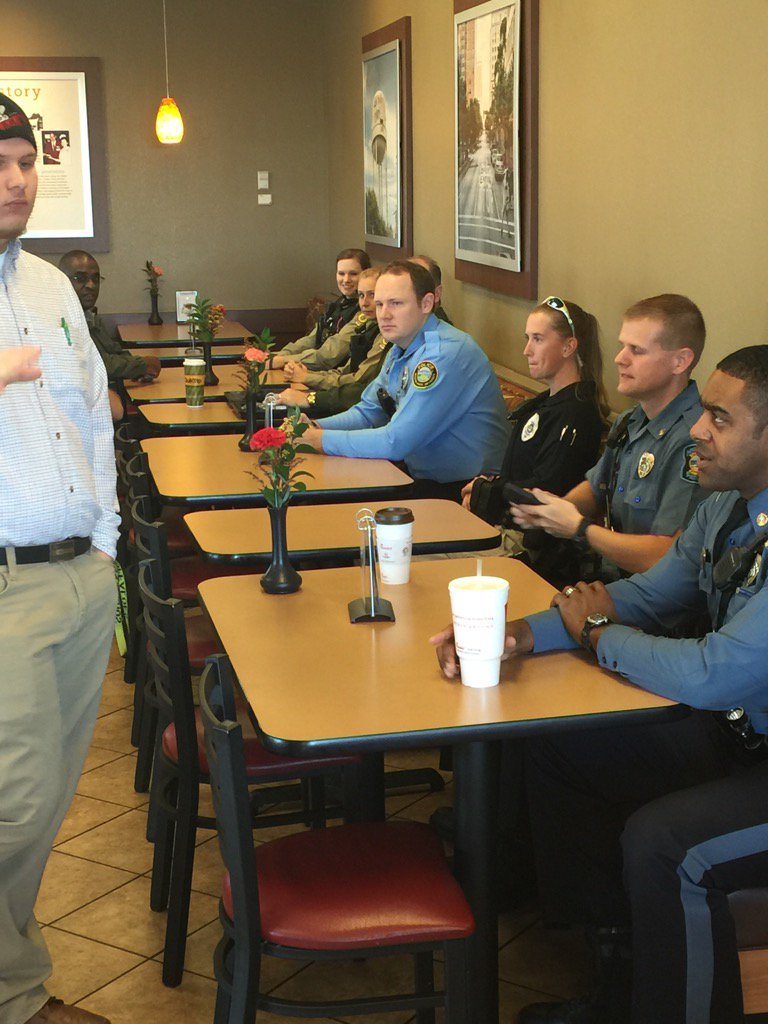 #CoffeeWithACop at <a href="/ChickfilA/">Chick-fil-A, Inc.</a> this morning. Thank you to everyone that stopped to visit with us.