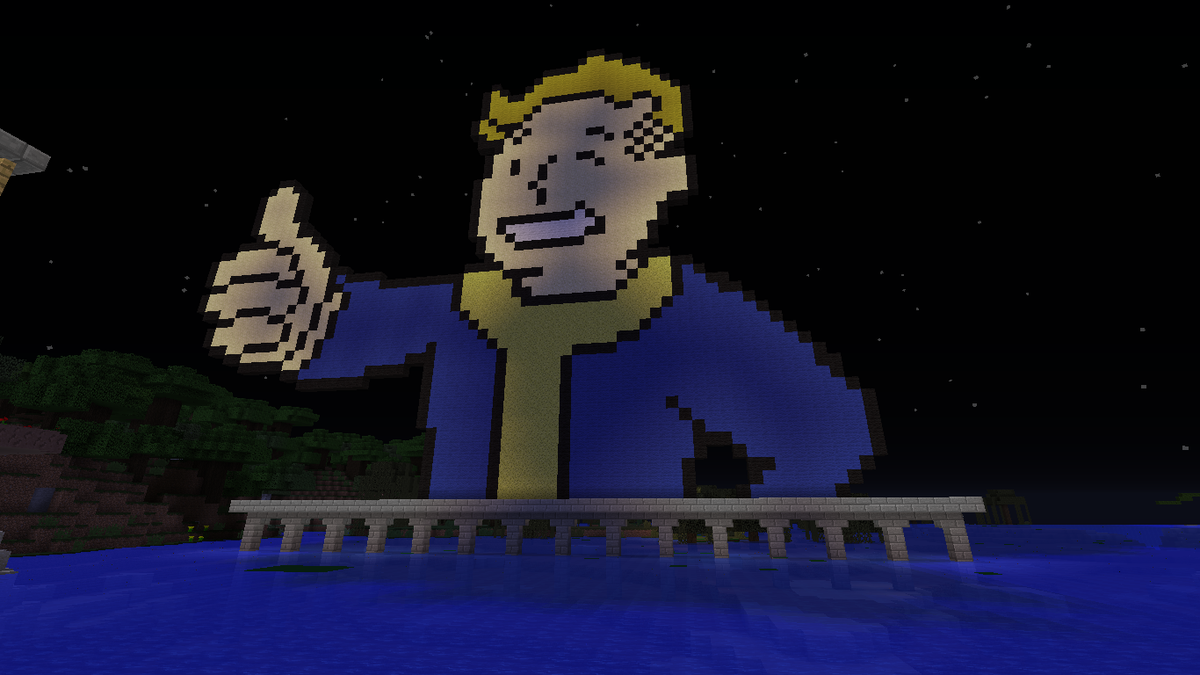 _caspar's tweet photo. @GamersNET de nieuwe pixel-art staat weer klaar op de gamersnetclan.nl minecraft server.
Deze week : @Fallout 4 https://t.co/l0jrIq78dv