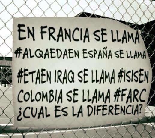 LinaMartinezS's tweet photo. #YoNoQuieroQueColombiaNegocieConBandidos #PrayForParis #PrayForColombia https://t.co/K7qjxmzJPx