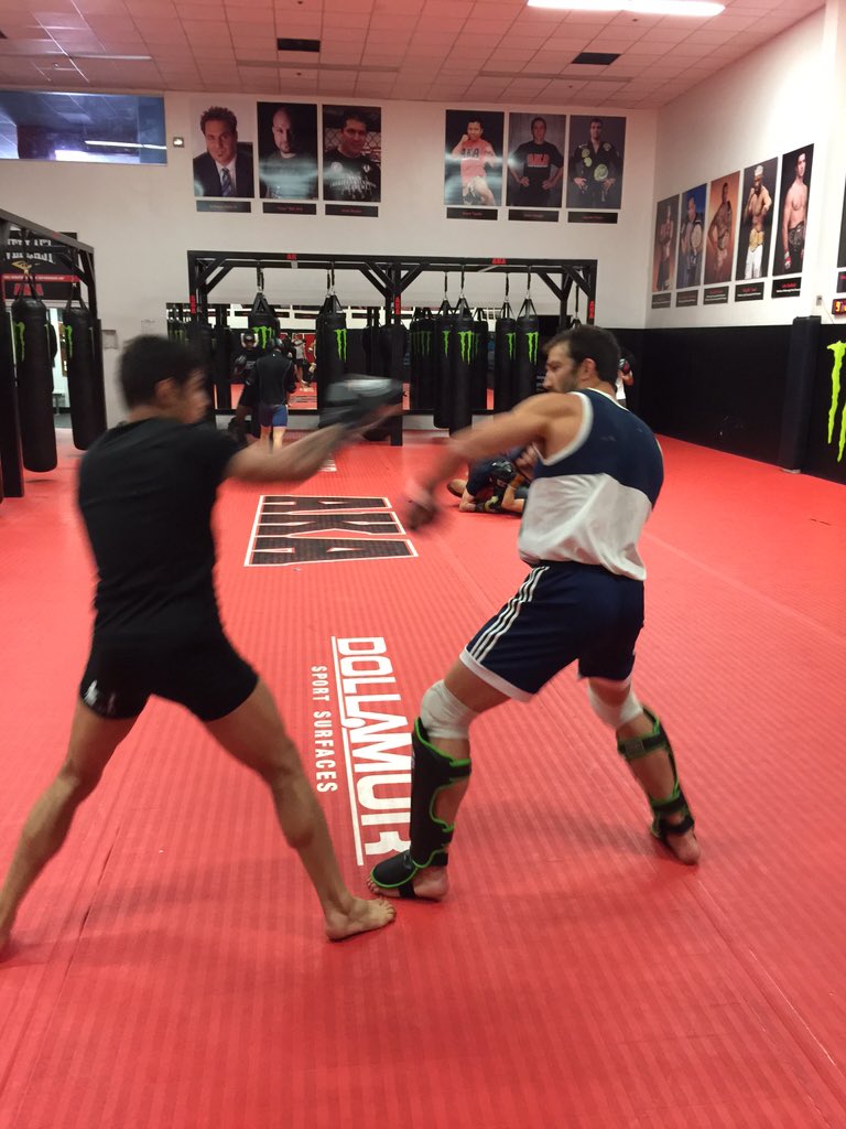 shootmediatv's tweet photo. TheSHOOT! Such great time #filming @LukeRockhold #sofocus #Determination @AKA_HQ #ufc194 @AdidasCombatUSA @akajav https://t.co/85jLGIvEaH