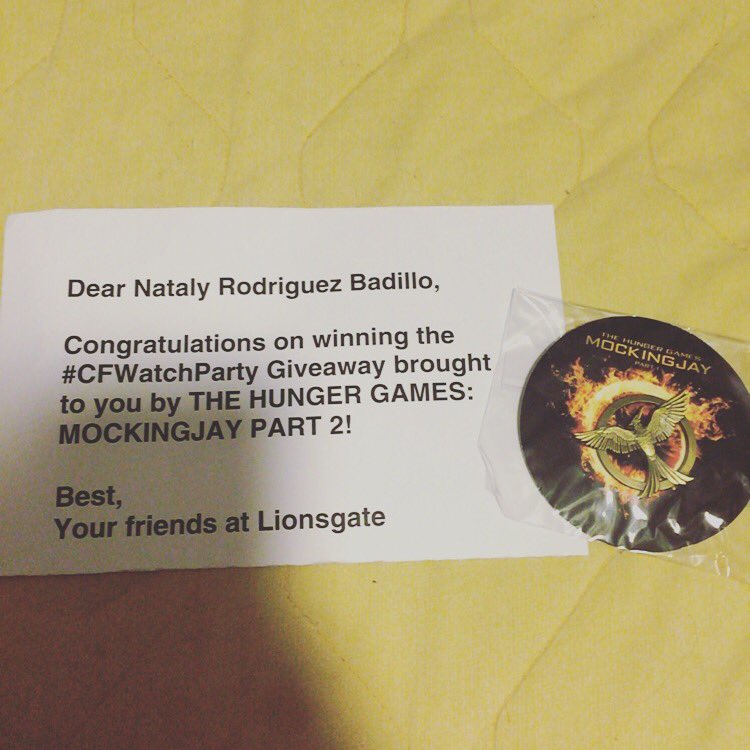 NathFray's tweet photo. Thank you so much @TheHungerGames ππππ #CFWatchParty https://t.co/x90J6hHiAh