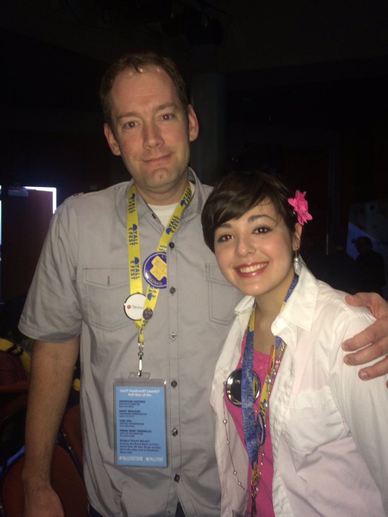 Meeting @JaneYolen and @brandonmull ! Both so kind and awesome!