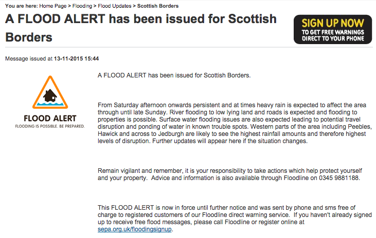 Flood Alerts in place for southern Scotland | Border - ITV News