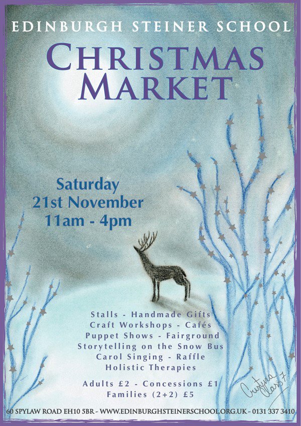 SteinerMarket's tweet photo. @NewsOnScotland Edinburgh Steiner Christmas Market is Saturday 21st November  https://t.co/78OuqluHxT https://t.co/W0y5iGAiEJ