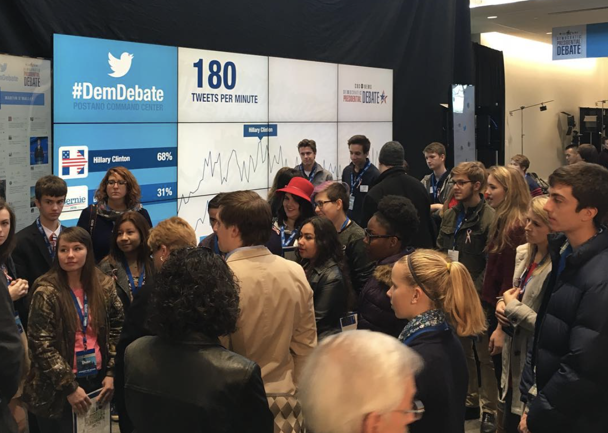 postano's tweet photo. We are thrilled to be partnering with the @gov Twitter team for tonight's #DemDebate https://t.co/9Mbg46vy9x https://t.co/JLeeyqMY5C