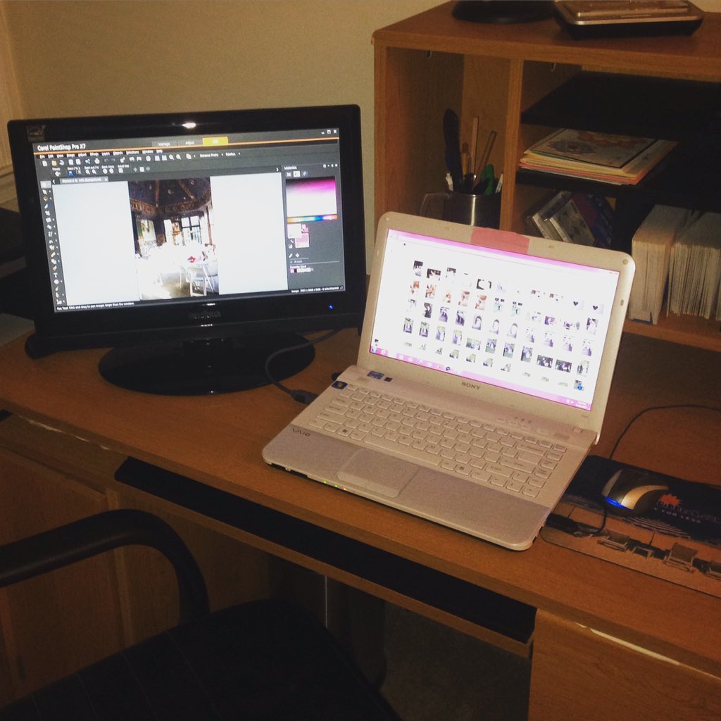 Yay, dual monitor set up for photo editing!!! 🤓📷🖥 #Photography