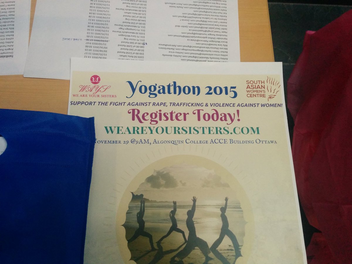 WIISCanada's tweet image. DAY 5 Canada!! Preps underway for today's We Are Your Sisters Yogathon in Ottawa!  #16DaysCda @WAYS101