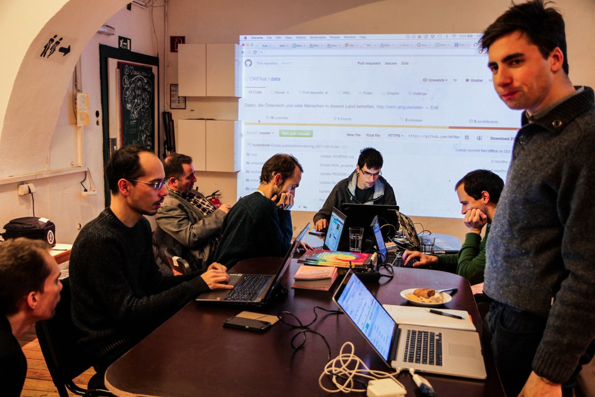 murdelta's tweet photo. So sah der #GuteDaten Hackathon gestern im @SpektralGraz aus. Blogpost und mehr Bilder gibts bald bei @OKFNat https://t.co/E9BABFPfeq