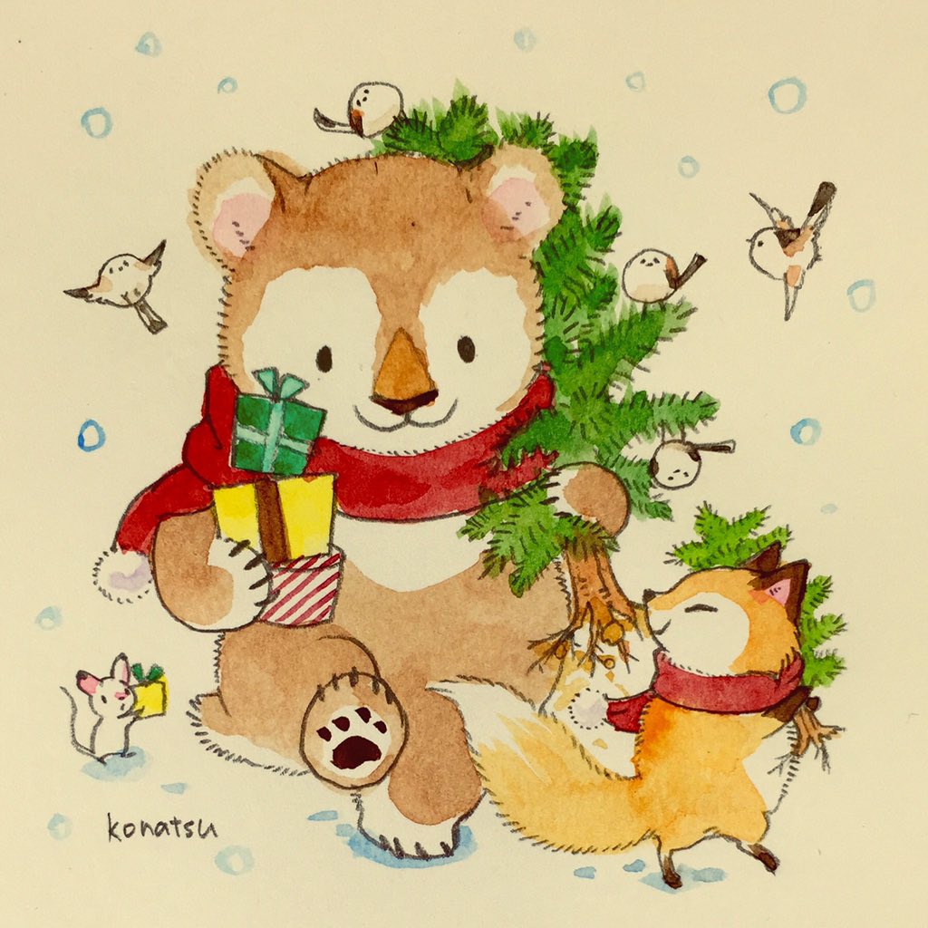 「クリスマス準備、急げ急げ〜 」|こなつのイラスト