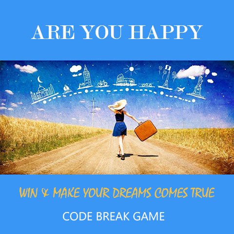 codebreakgame's tweet image. Register yourself at codebreakgame.com and get a chance to win 27000€.
#codebreakgame #traveling #breakthecode