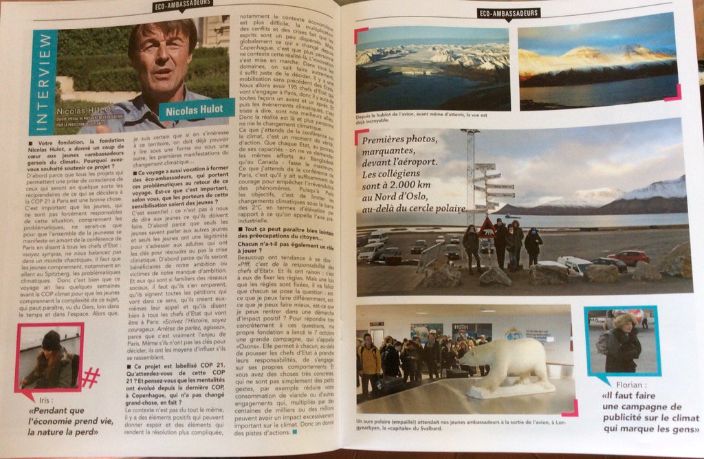 CDJGERS's tweet photo. Sup de @ladepechedumidi itw de @N_Hulot 
"Pendant que l'économie prend vie, la nature la perd" Iris  #SaveThePlanet https://t.co/xPAfYLPaci