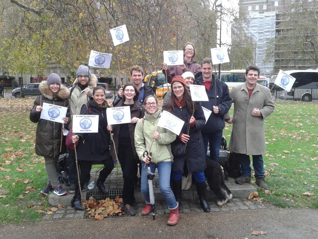 endecocideUK's tweet photo. Ready for the #ClimatMarch https://t.co/YB3kN39TJ5