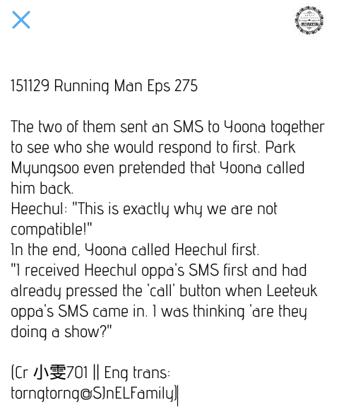 SJnELFamily's tweet photo. 151129 Running Man- Teuk Heenim sent an SMS to Yoona together to see who she would respond to first... https://t.co/WpK9xW6of6