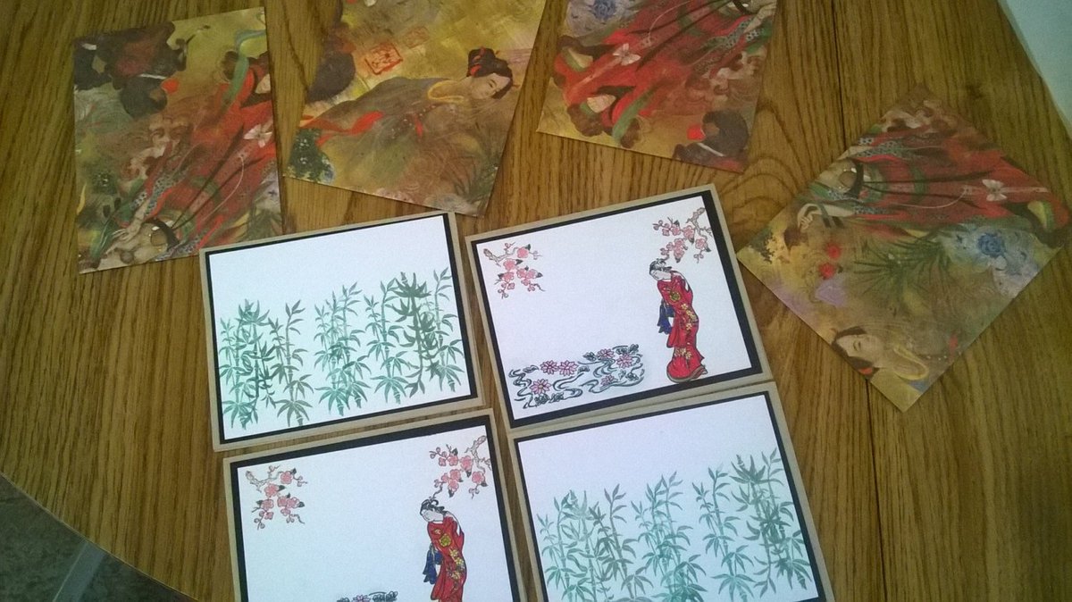 AlwaysnBlossom's tweet image. Japanese Geisha stationary Set of 4 blank cards with recycled vint… etsy.me/1fDzmZX #Etsy #DecorativePattern