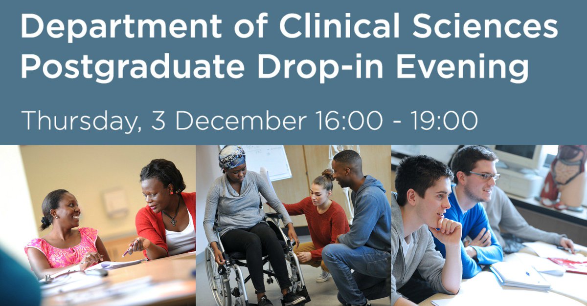 Want to enhance your Clinical Sciences career? Come and talk to us about postgraduate study. bit.ly/PGCSci