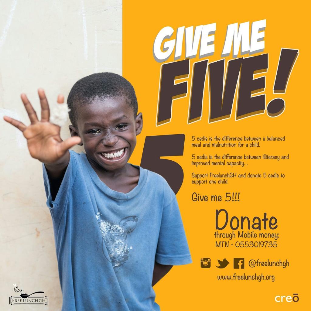 asabs_1's tweet photo. I support @freelunchgh
Please do too
#giveme5 https://t.co/yeTCFiYNHd
