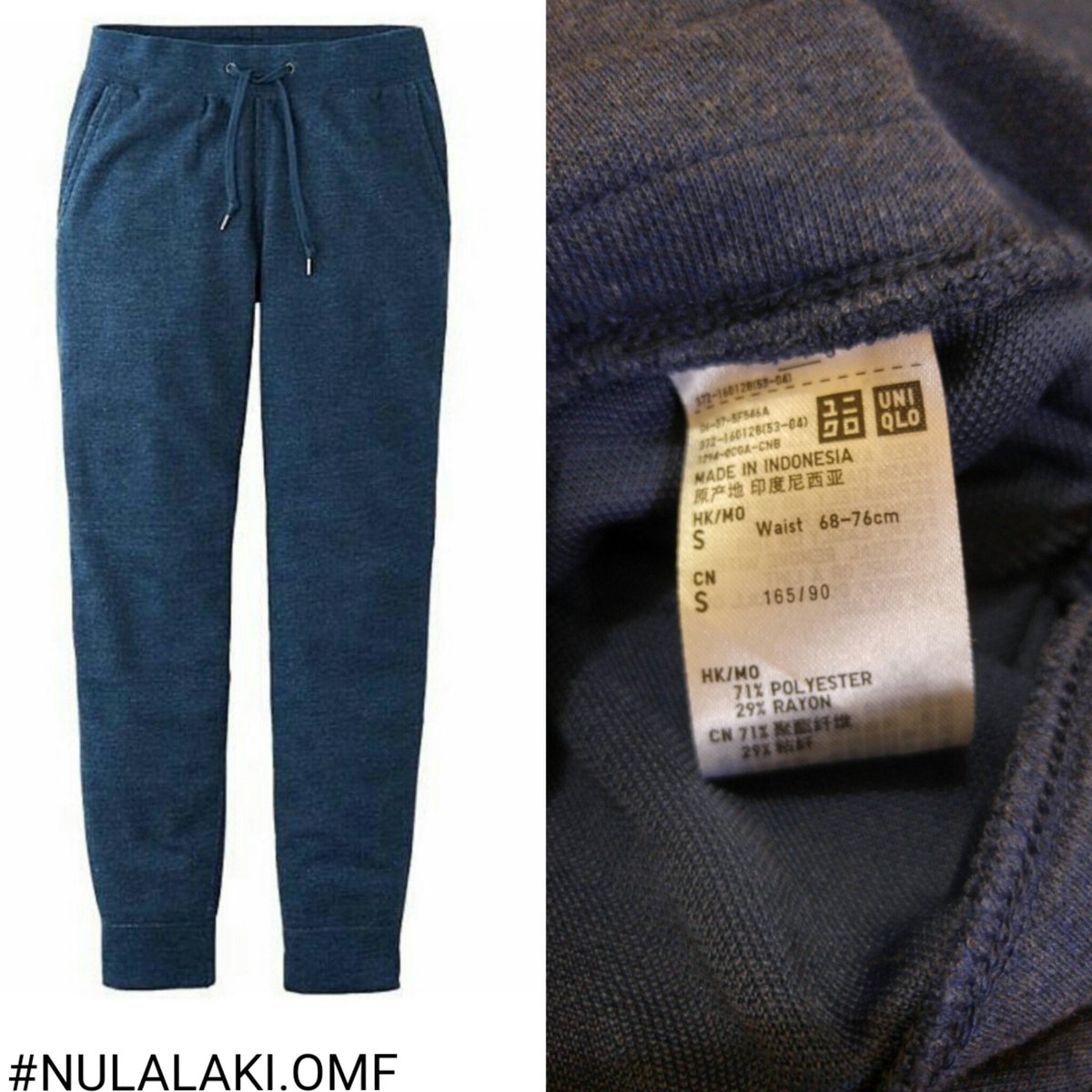 nulalaki's tweet photo. UNIQLO JOGGER PANTS BLUE

Price only: IDR 119.000

Contact 
IG :@nulalaki.omf
Line : nulalaki
Bbm : 238D9B3B https://t.co/xlCAXMMPqq