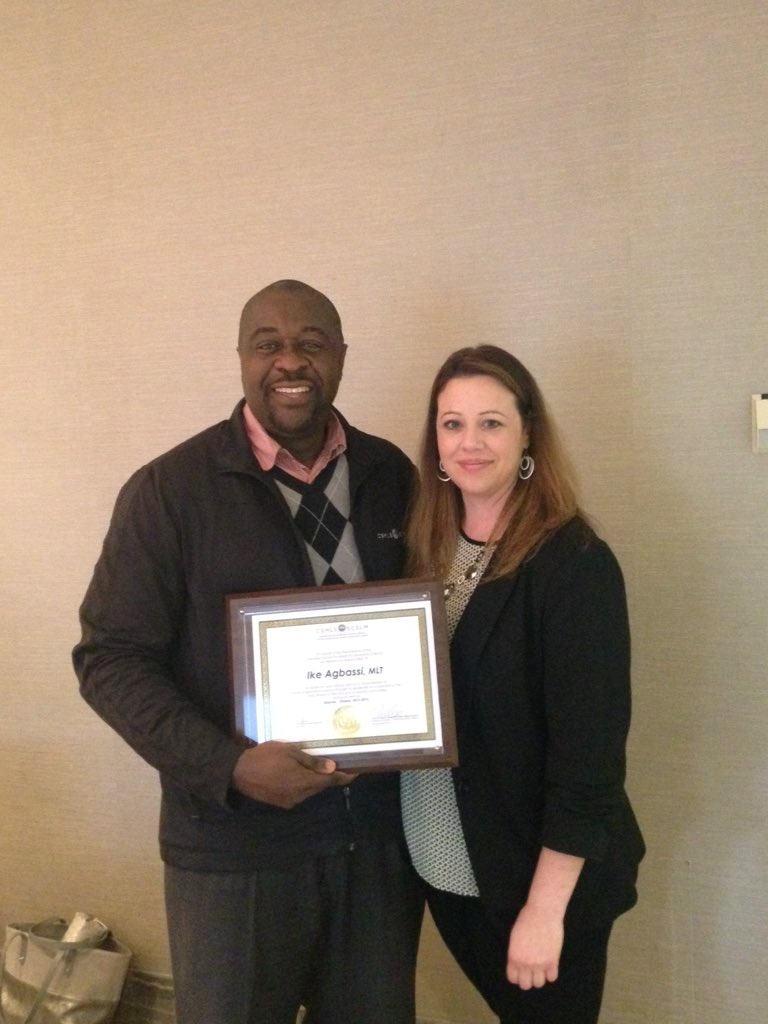 CSMLSBoard's tweet photo. Recognizing @csmls BOD - Ike for his past 3 years of dedication, support &amp; contributions to the #medlabprofession https://t.co/Jp0KReHOq6