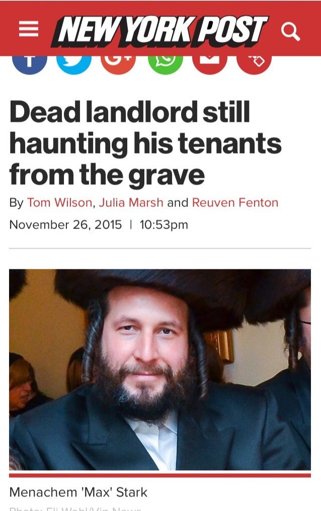 AronSpielman's tweet photo. Hateful @nypost bullying, family of slain Jewish landlord Max Stark in a mind-boggling attack. #StopNYPostHate https://t.co/0ySqOuA8cS