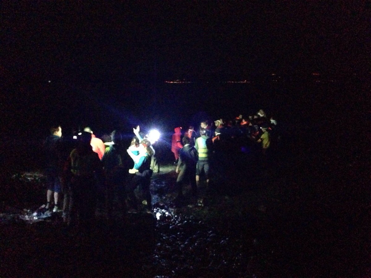 Refugees's tweet photo. Refugees, including children rescued from Lesvos sea on Thursday evening. Shipwreck of boat carrying 88. https://t.co/dqFTw2rRVG