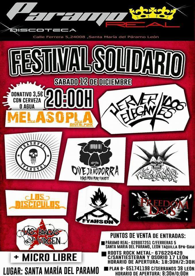 MelaSoplaPunk's tweet photo. FESTIVAL SOLIDARIO EN SANTA MARIA DEL PÁRAMO! 12 DE DICIEMBRE https://t.co/JS13P7RLfz