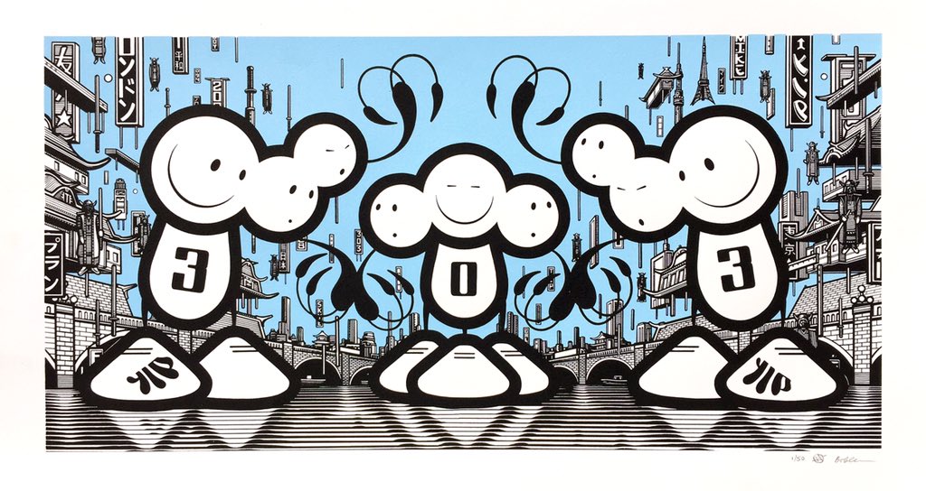 EditionFifty's tweet photo. The Rise of the Samurai of Paul screen print by The London Police, available now from https://t.co/5s3NOxibf7 https://t.co/RUD6m6mgig