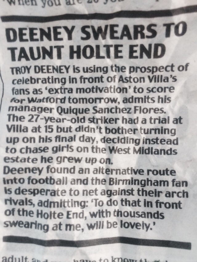 hornetpepper's tweet photo. @T_Deeney let's see this happen tmrw at least twice, once is never enough m8 #atleasttwo #onwards&upwards #Watfordfc https://t.co/7jBFWJzKgy