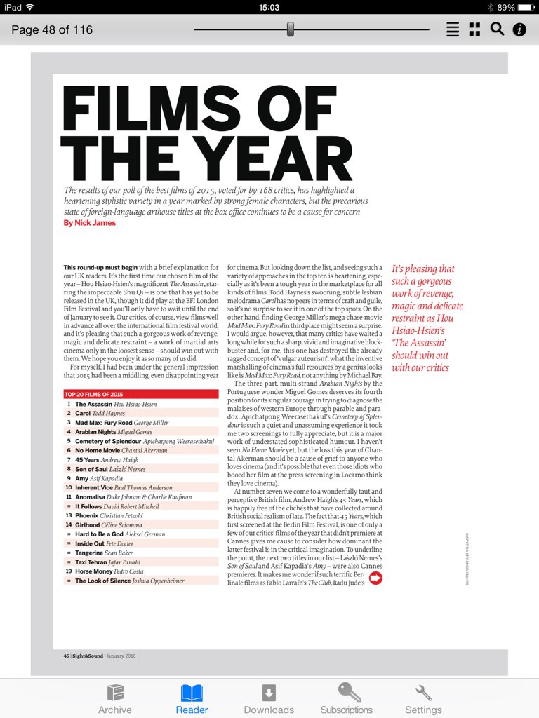 WizzoandCo's tweet image. 6 @BIFA_film nods + @SightSoundmag&apos;s 7th #BestFilm of 2015 #45Years #ProdDesign #SarahFinlay bit.ly/1R56YLM