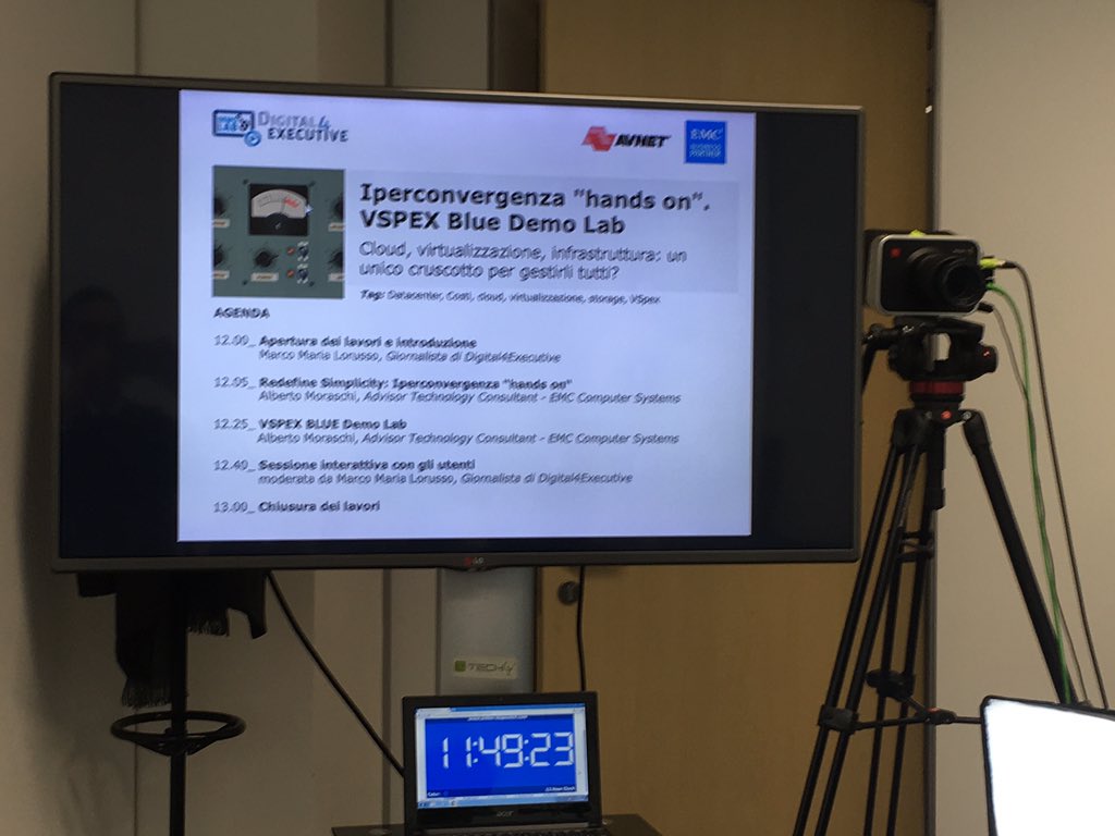 MarcoLorux's tweet photo. @EMCItalia @Avnet_TS_IT #prontipartenza #vspexblue #iperconvergenza #demo #test #digital4webinar @Digital4_biz https://t.co/7ZeOGjdFou