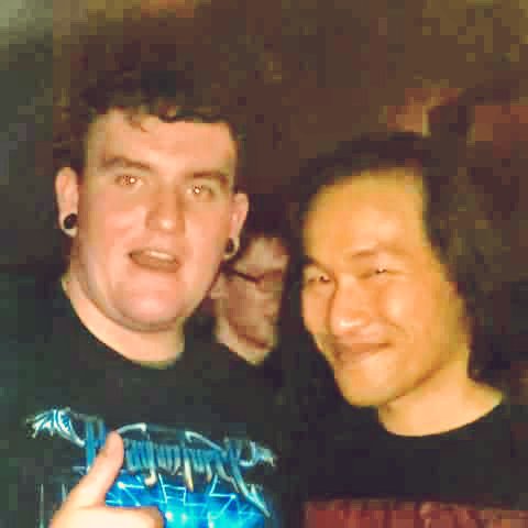 Vi1lainyThrives's tweet photo. This time, last year, I met @HermanLi_ from @DragonForce at King Tut's in Glasgow π #SuchBabyFaced #NoBeardBackThen https://t.co/s3gcQYOx3h
