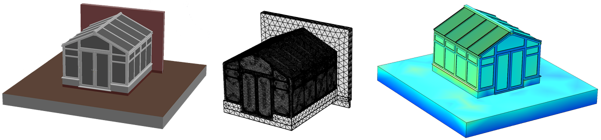 dpcfea's tweet photo. Thermal performance of conservatory installation using surface to surface radiation @COMSOL_Inc  #simulationfriday https://t.co/nz0aFzFgMi