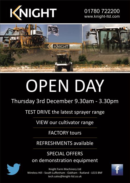 KnightSprayers's tweet photo. Don't forget our Open Day next Thursday! #knightsprayers https://t.co/FkOzUzAjAL