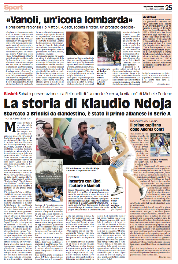 mondopadano's tweet photo. "La morte è certa, la vita no" MP presenta la storia di Klaudio #Ndoja a @LaFeltrinelli #Cremona (28-11, ore 11.30) https://t.co/yzhuhIndnl