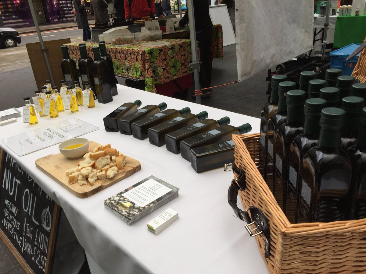 KokoAndTree's tweet photo. We are set up at 55 Baker Street today. Come down and say hello! #macadamia #macadamiaoil https://t.co/VYtj5FXAnP