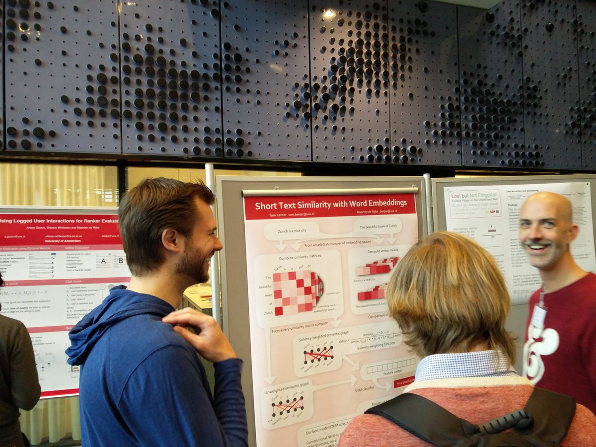 _DIR2015's tweet photo. @TomKenter presenting his #CIKM2015 paper "Short Text Similarity with Word Embeddings" at #DIR2015 https://t.co/m0Q5rE4Bqv
