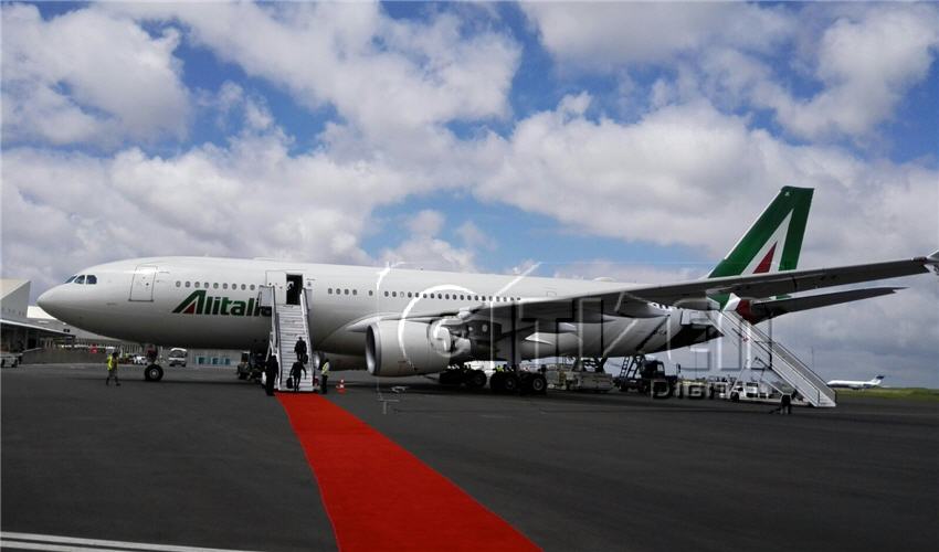citizentvkenya's tweet photo. #KwaheriPope: Preparations underway at the JKIA as we wait to bid Pope Francis  farewell #PopeInKenya https://t.co/CpiUUfJarY