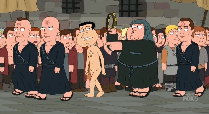 .<a href="/JuegoDeTronosTM/">Atenea ❤️</a>, en 'Padre de familia' con el paseo de la vergüenza (VÍDEO) vertele.com/noticias/juego…