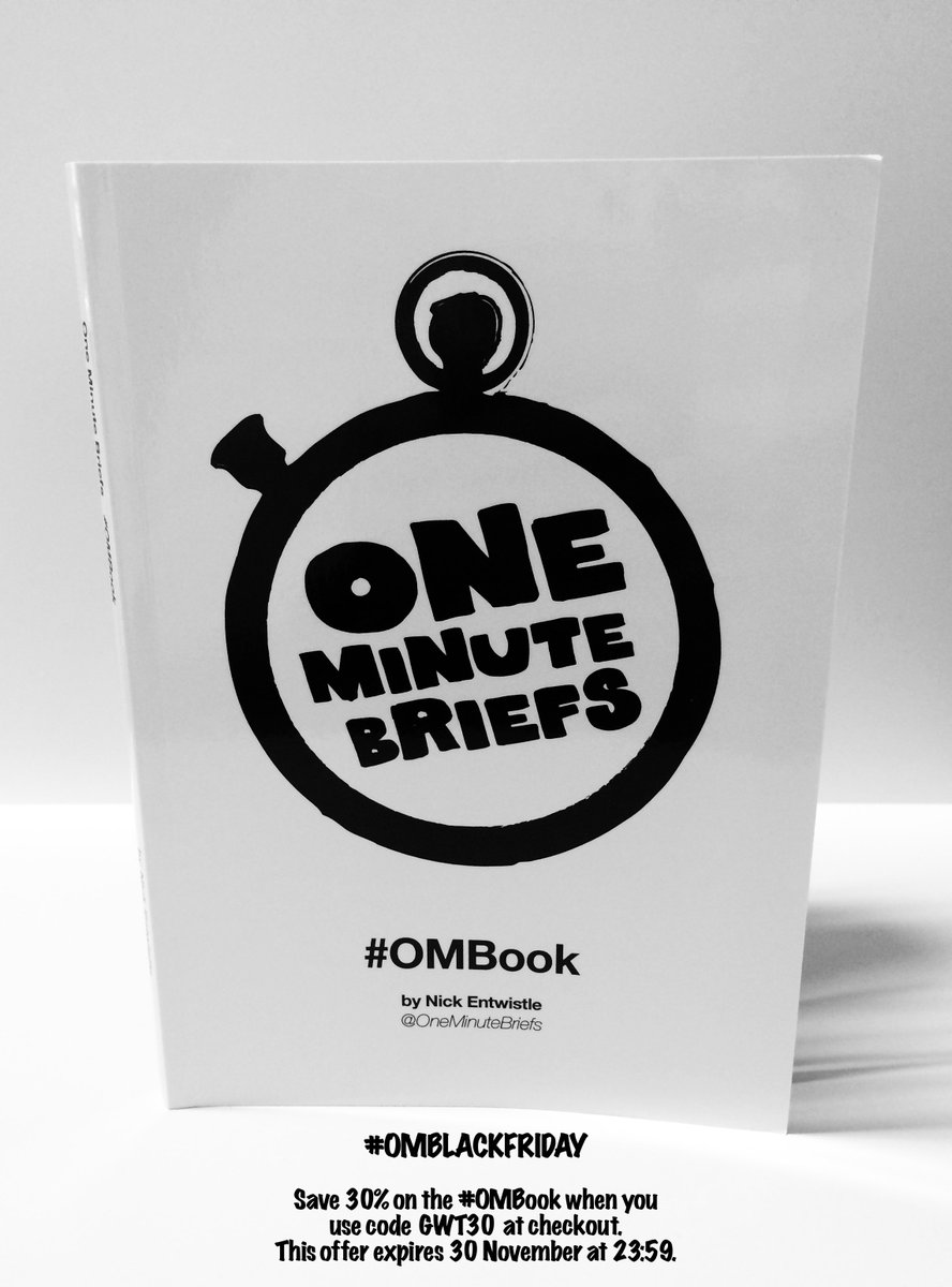 OneMinuteBriefs's tweet photo. #OMBlackFriday Save 30% on THE #OMBook when you use code GWT30 at checkout. https://t.co/vqZcFSGbbC RT https://t.co/qeoPdciINH