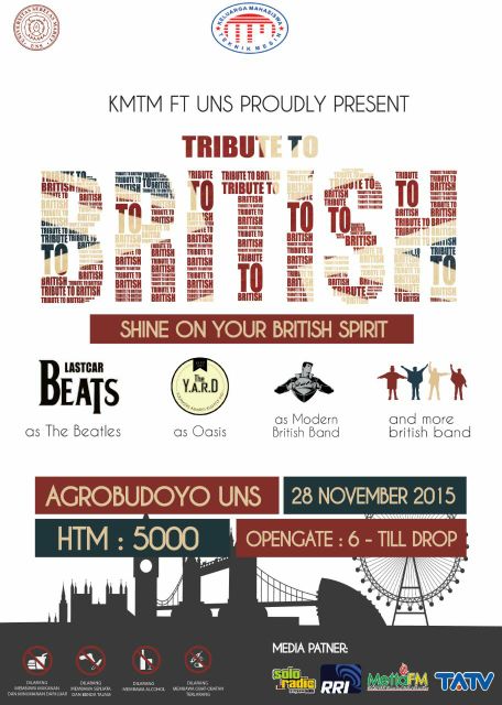 kmtmUNS's tweet photo. KMTM FT UNS present: British Music | ARGOBUDOYO FP UNS | 28 November 2015
@SoloUpdate @AgendaSOLO @mahasiswaUNS https://t.co/V4Ux7ZMme3