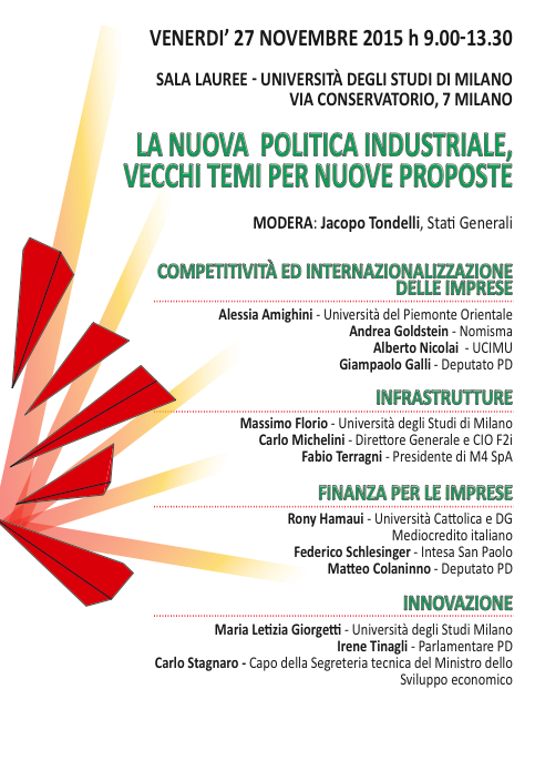 #politicaindustriale: vecchi temi,nuove proposte. dibattito tra #imprese #università e #politica. presso <a href="/LaStatale/">Università degli Studi di Milano</a>