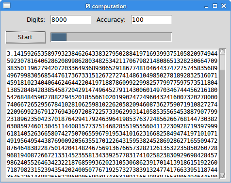 janbodnar's tweet image. From my upcoming Tkinter e-book: calculating the Pi number. Doing long-running tasks. #zetcode #pi #python #tkinter