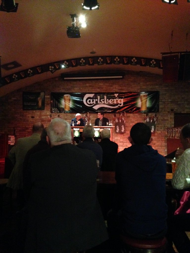 Eamon Dunphy speaking to Paul Lennon from the <a href="/IrishStarSport/">Irish Star Sport</a>  last night at our fundraiser. A great night.