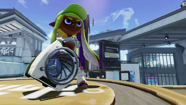 SplatoonNA_'s tweet photo. The new Sloshing Machine makes its debut in #Splatoon tonight! https://t.co/F3tyl7IxVk