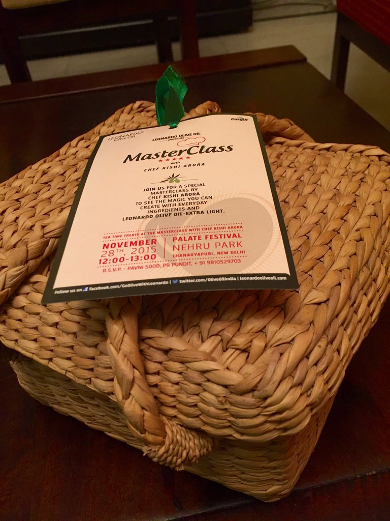 PioneerChef's tweet photo. #Excited to attend Leonardo @OliveOilIndia #MasterClass by #chef @kishiarora @PalateFest tomorrow https://t.co/B0iMJFOF8o