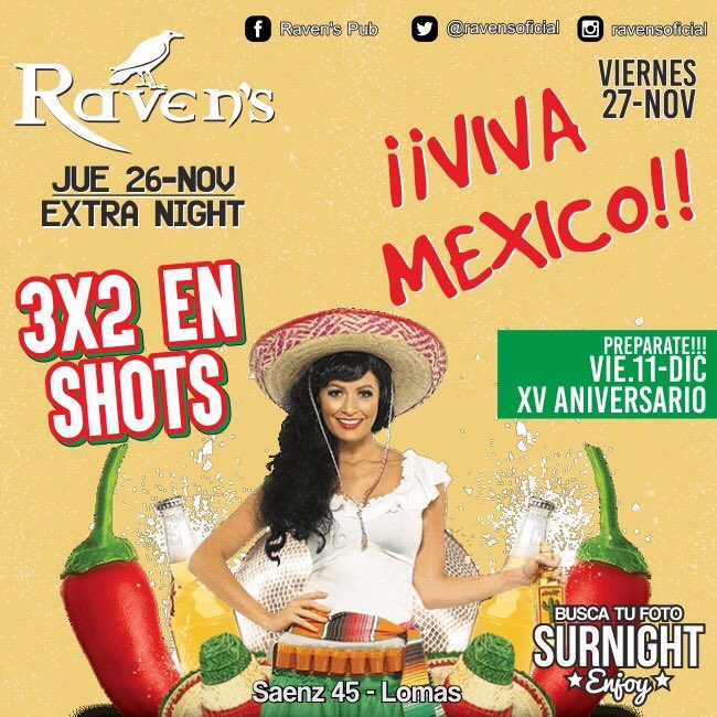 RavensOFICIAL's tweet photo. Esta noche seguimos con la mejor fiesta mexicana, Chupitos, regalos y sorpresas durante toda la noche #Fietsa https://t.co/hLrxrW6dTG