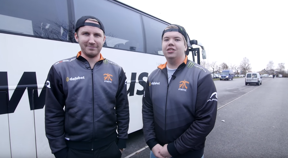 FNATIC's tweet photo. Bring your questions for @olofmCS &amp; @jwCSGO to the #SweBusFnaticAMA right now outside the @DreamHack main entrance! https://t.co/sh6A6za8Y0