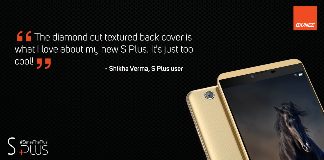 GioneeIndia's tweet photo. Here’s what Shikha Verma, a Gionee user had to say about her new S Plus : https://t.co/8rV4b1rA7p
#SenseThePlus https://t.co/gbunBtUqzm