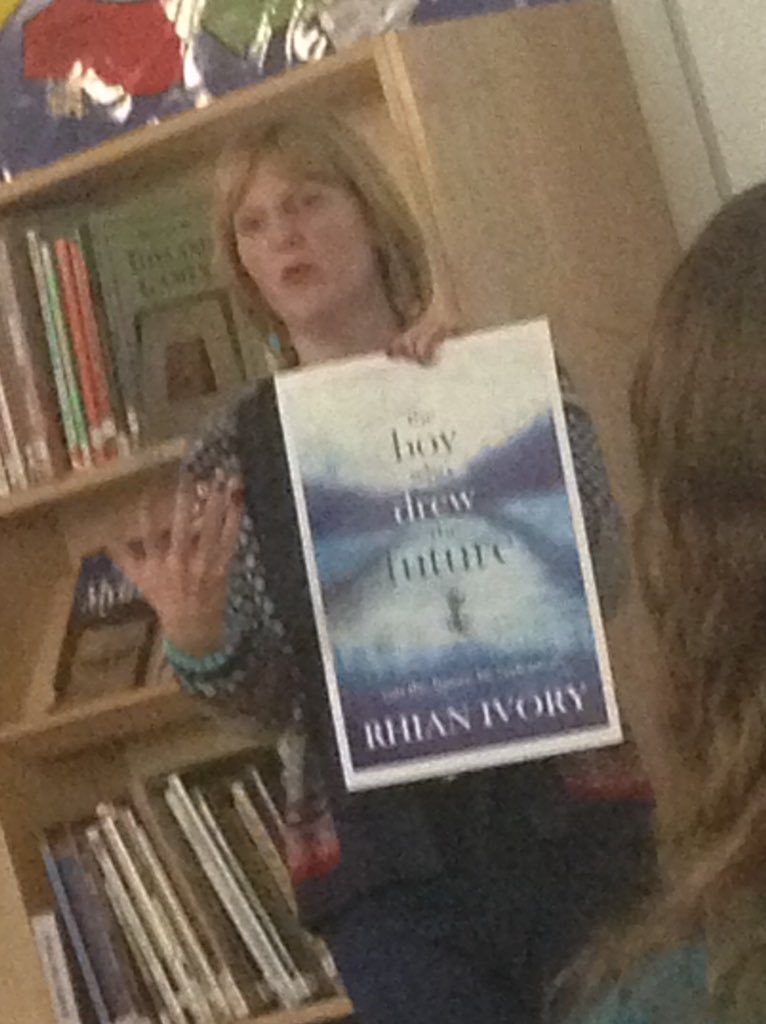 I've been to see @Rhian_Ivory speak today about her book #theboywhodrewthefuture - very inspirational.