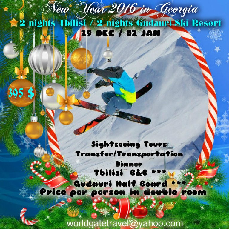 WorldGate5's tweet image. Happy New Year 2016 Georgia
Special offer 29 DEC / 02 JAN
worldgatetravel@yahoo.com
Skype: worldgatetravels